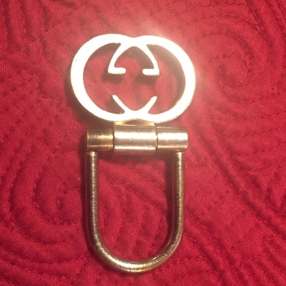 Gucci key ring gold double GG used - Picture 1 of 4